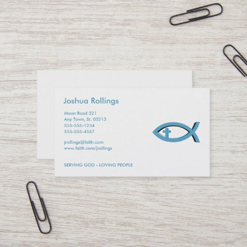 Christian Fish with Cross   Share your Faith Business Card