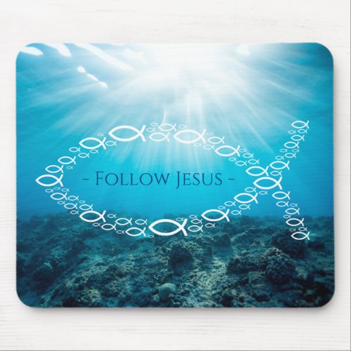 Christian Fishes  Follow Jesus Mouse Pad