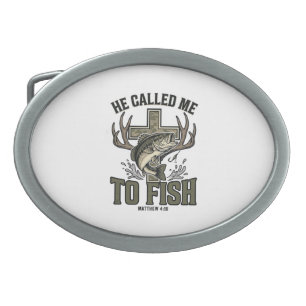 Christian Fishing Design He Called Me to Fish Belt Buckle