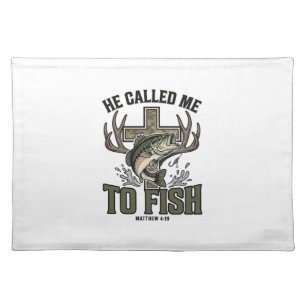 Christian Fishing Design He Called Me to Fish Cloth Placemat
