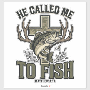Christian Fishing Design He Called Me to Fish Sticker