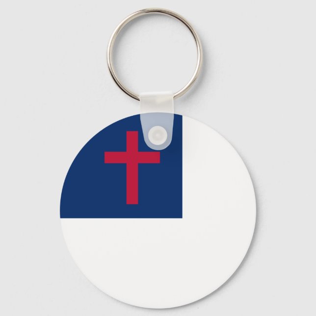 Christian flag Button Keychain (Front)