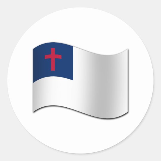 Christian Flag Classic Round Sticker 6658