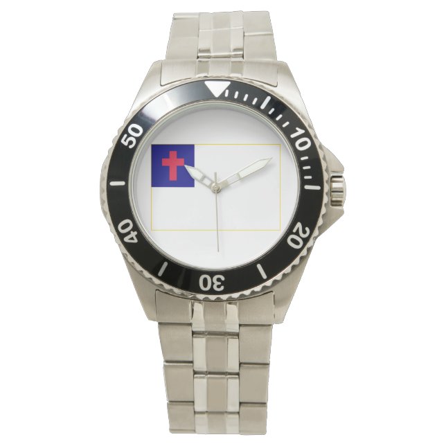 Christian Flag Customize with name or initials! Watch (Front)