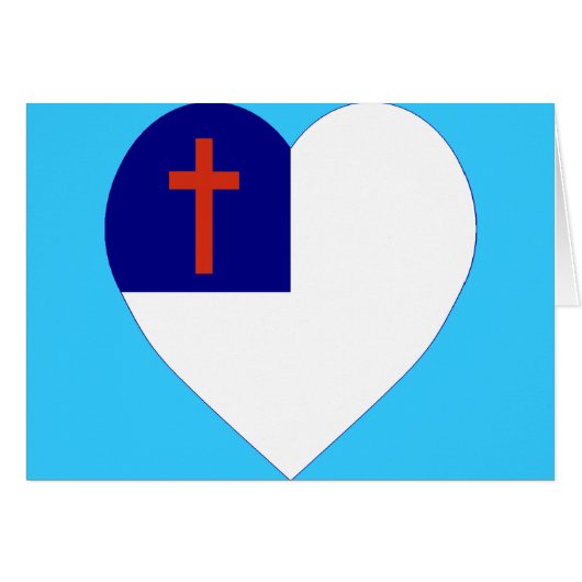 Christian Flag Heart Cards (Front Horizontal)