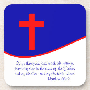 Christian Flag Inspired Beverage Coaster