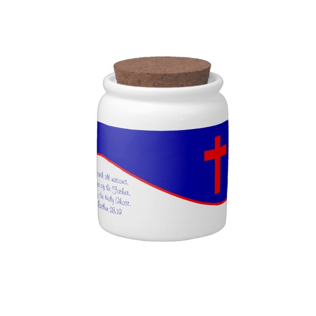 Christian Flag Inspired Candy Jar (Right)