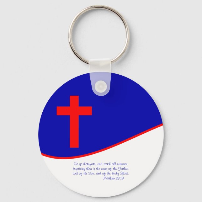 Christian Flag Inspired Keychain (Front)