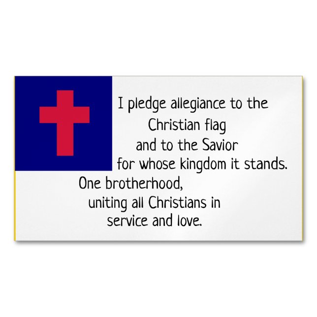 Christian Flag Pledge Business Card Magnet (Front)
