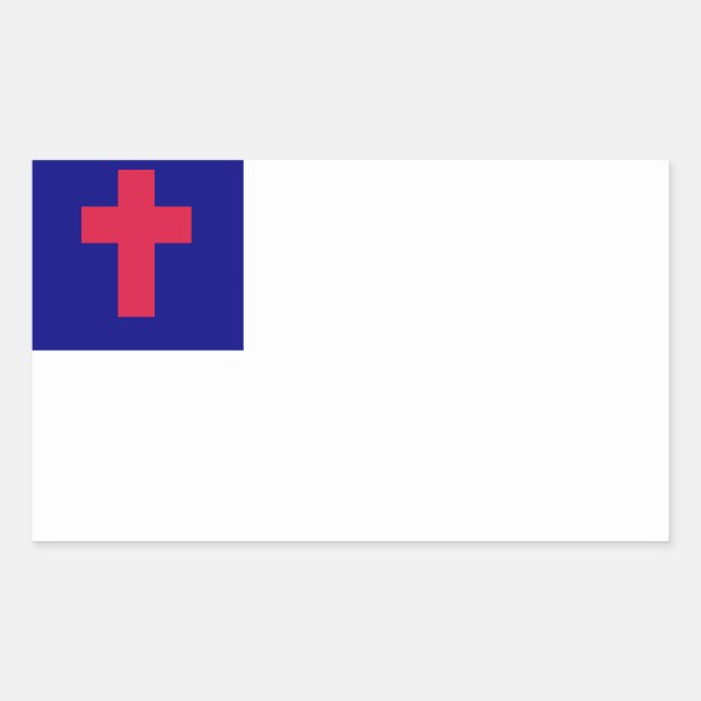 Christian Flag Rectangular Sticker (Front)