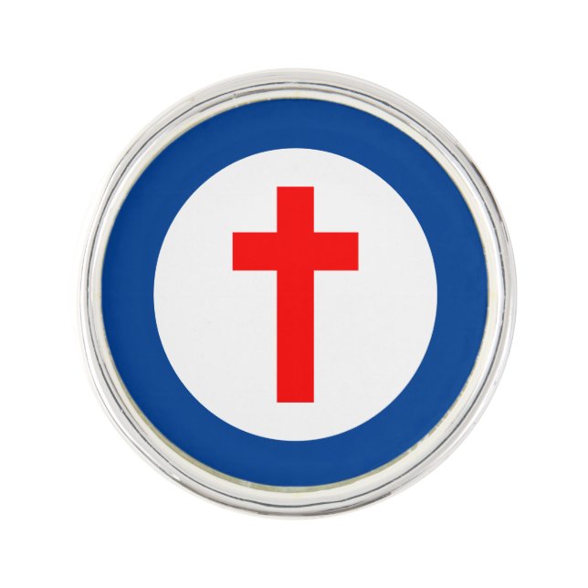 Christian Flag Roundel Lapel Pin (Front)