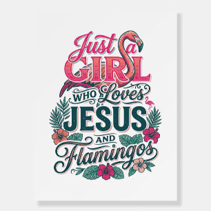Christian Flamingo Girl Vintage Foam Board