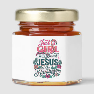 Christian Flamingo Girl Vintage Honey Jar Favors