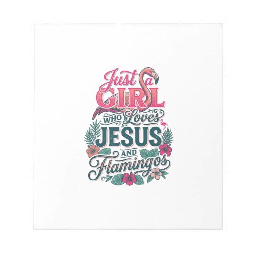 Christian Flamingo Girl Vintage Notepad