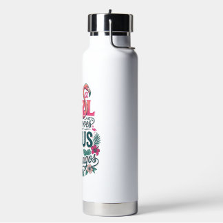 Christian Flamingo Girl Vintage Water Bottle
