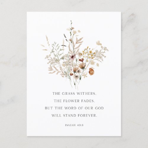 Christian Floral Art Isaiah 408 Postcard