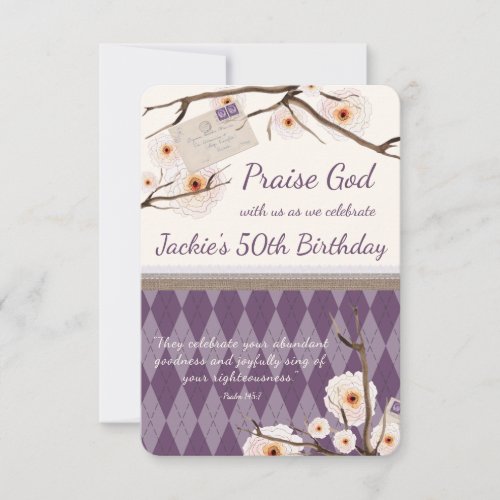 Christian Floral Birthday Scripture Invitation