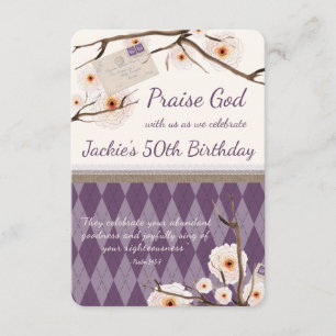 Christian Floral Birthday Scripture Invitation