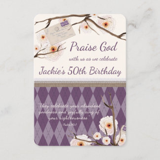 Christian Floral Birthday Scripture Invitation