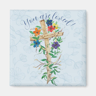 Christian Floral Cross  Magnet