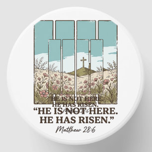 Christian Floral Cross Matthew 28_6 Vintage Mini Candle Favors
