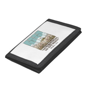 Christian Floral Cross Matthew 28_6 Vintage Trifold Wallet
