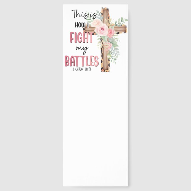 Christian Floral Cross Print Bookmarks (Front)
