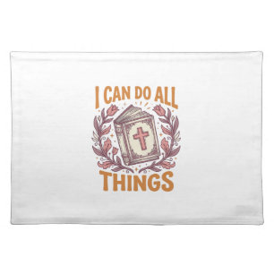 Christian Floral Faith Quote Vintage Shirt Design_ Cloth Placemat