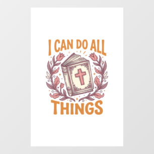 Christian Floral Faith Quote Vintage Shirt Design_ Window Cling