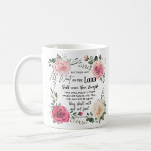Christian Floral  Isaiah 40:31  Coffee Mug