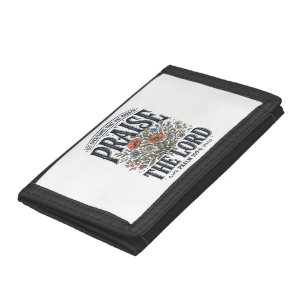 Christian Floral Praise the Lord Psalm 150_6 Trifold Wallet