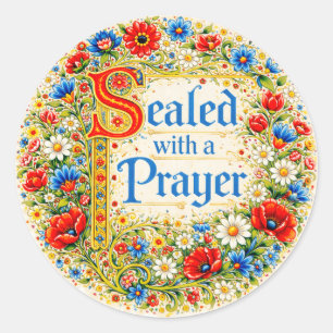 Christian Floral Prayer Religious Seal 