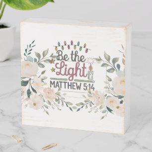 Christian Floral Scripture Wooden Box Sign