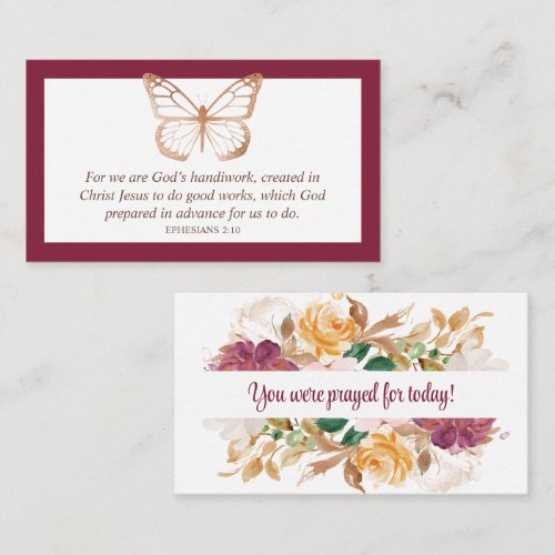 Christian Floral You Were Prayed For Business Card