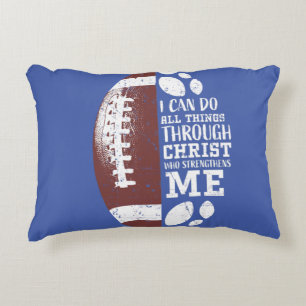 Christian Football Gifts Teen Boys Kids Men Religi Accent Pillow