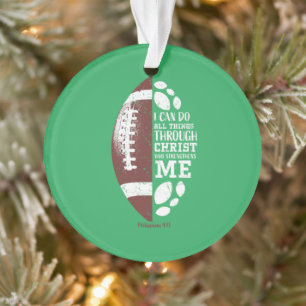 Christian Football Gifts Teen Boys Kids Men Religi Ornament