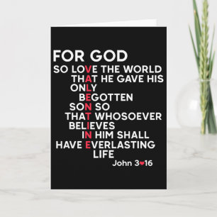 Christian For God Bible Verse Jonh 3 16 Jesus Vale Card