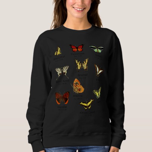 Christian  For Women Butterflies Faith Graphic Sweatshirt