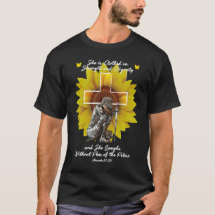 Christian  For Women Cross  Bible Verse Sunflower T-Shirt
