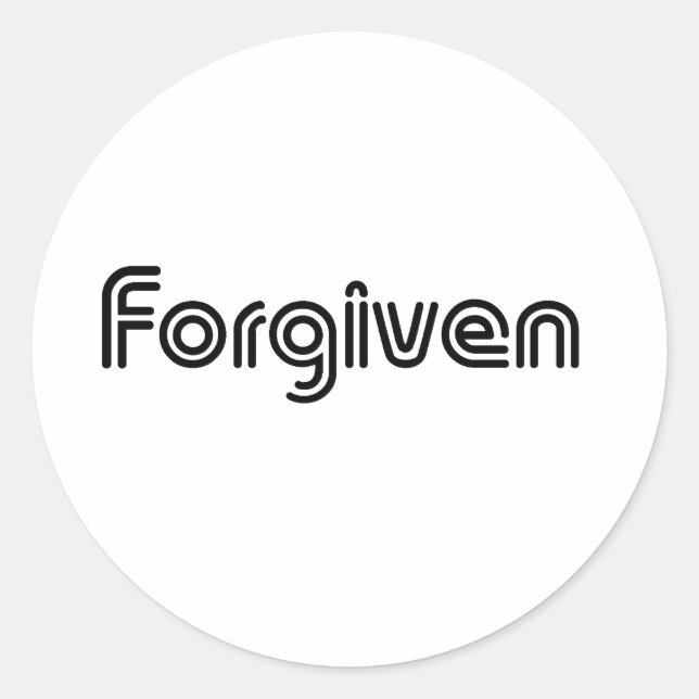 Christian Forgiven Design Classic Round Sticker (Front)