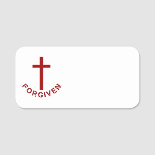 Christian Forgiven Red Cross Church Events Name Tag