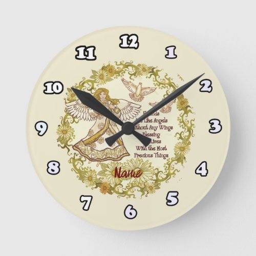 Christian Friend Angel Round Clock