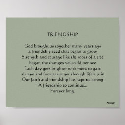 Christian Friendship Poem Poster | Zazzle