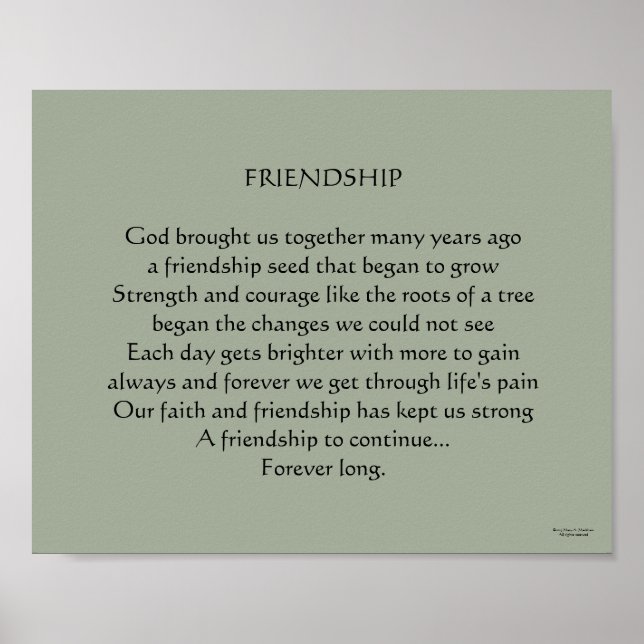 Christian Friendship Poem Poster (Front)