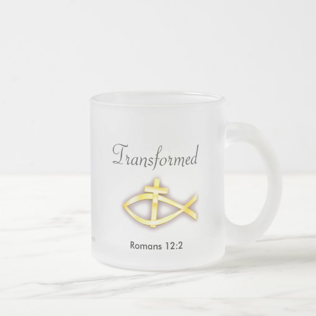 Christian Frosted Glass Coffee Mug (Right)