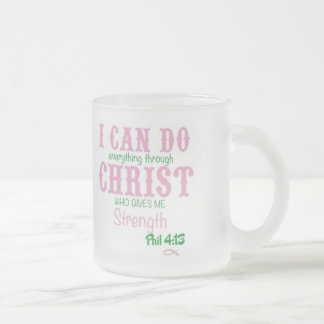 Christian frosted mug phil 4:13