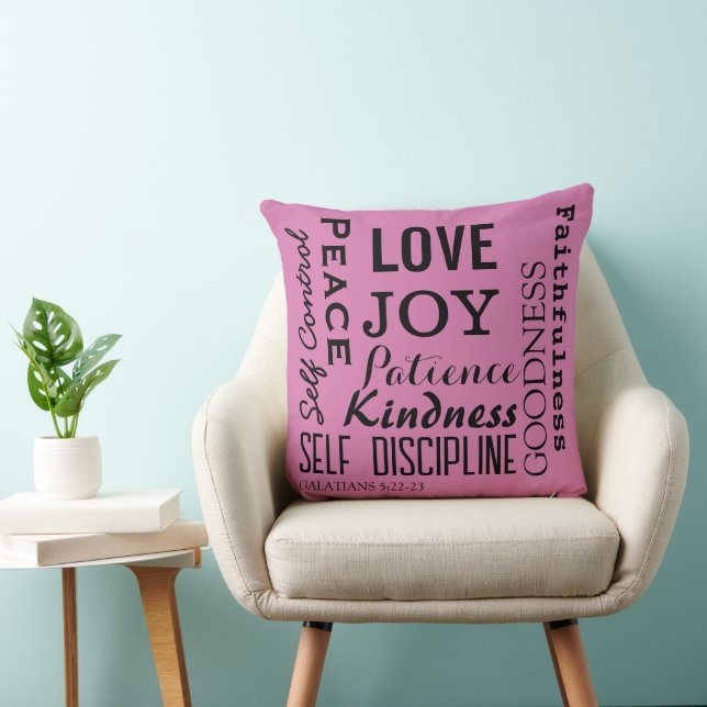 Christian Fruit Of The Spirit, Galatians 5:22-23 Throw Pillow (Chair)