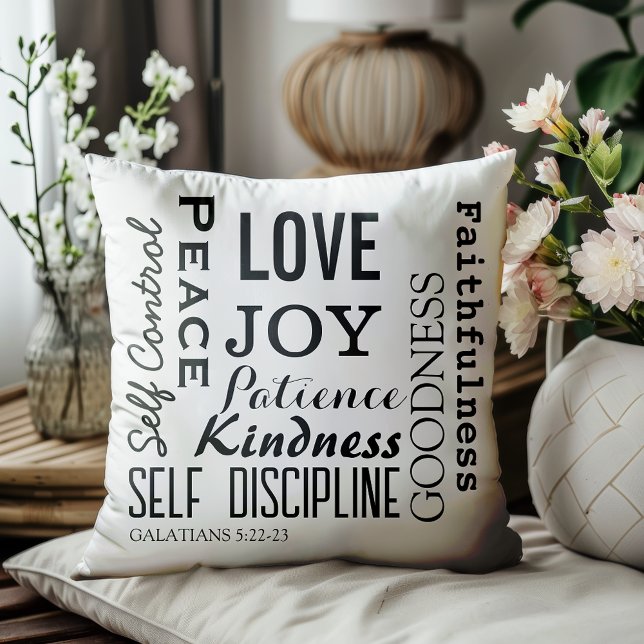 Christian Fruit Of The Spirit, Galatians 5:22-23 Throw Pillow (Creator Uploaded)