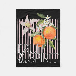 Christian Fruit Of The Spirit Vintage Fruit Orange Fleece Blanket