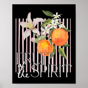 Christian Fruit Of The Spirit Vintage Fruit Orange Poster